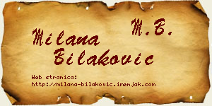Milana Bilaković vizit kartica